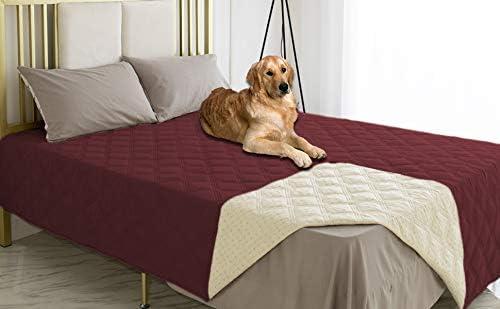 Ameritex Waterproof Dog Bed Cover Pet Blanket with Anti-Slip Back for Furniture Bed Couch Sofa (68x82 Inch (Pack of 1), Burgundy)