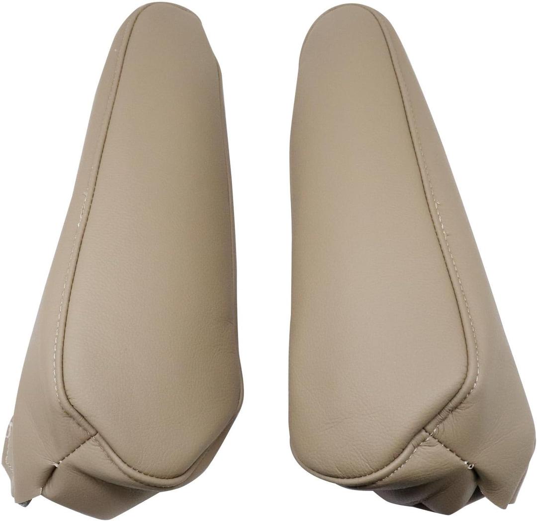 GXARTS Driver and Passenger Side Leather Front Seat Armrest Cover Tan Compatible with Toyota Land Cruiser 1998 1999 2000 2001 2002 2003 2004 2005 2006 2007