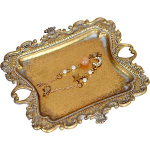 Ring Holder Jewelry Dish, Gold Trinket Tray for Rings,Wedding Gift for Women