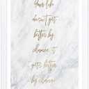 Wynwood Studio Typography Framed Wall Art Prints 'Life Change' Motivational Quotes and Sayings Home Décor, 13" x 19", Gold, White