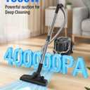 Zefiro Max 1600W Bagless Canister Vacuum Cleaner, 40kPa Powerful Suction for Pet Hair, Hard Floors & Carpets, Lightweight with HEPA Filter, Auto Cord Rewind & Large Capacity for Home & Apartments