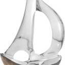 Modern Day Accents Velero Dark Hull Sailboat, Aluminum, Silver, Brown, Modern, Boat, Sculpture, Tabletop Dcor, Home, Office, Water, Sail, 8" x 3" x 12" adds a Coastal Nautical Accent to Your Home