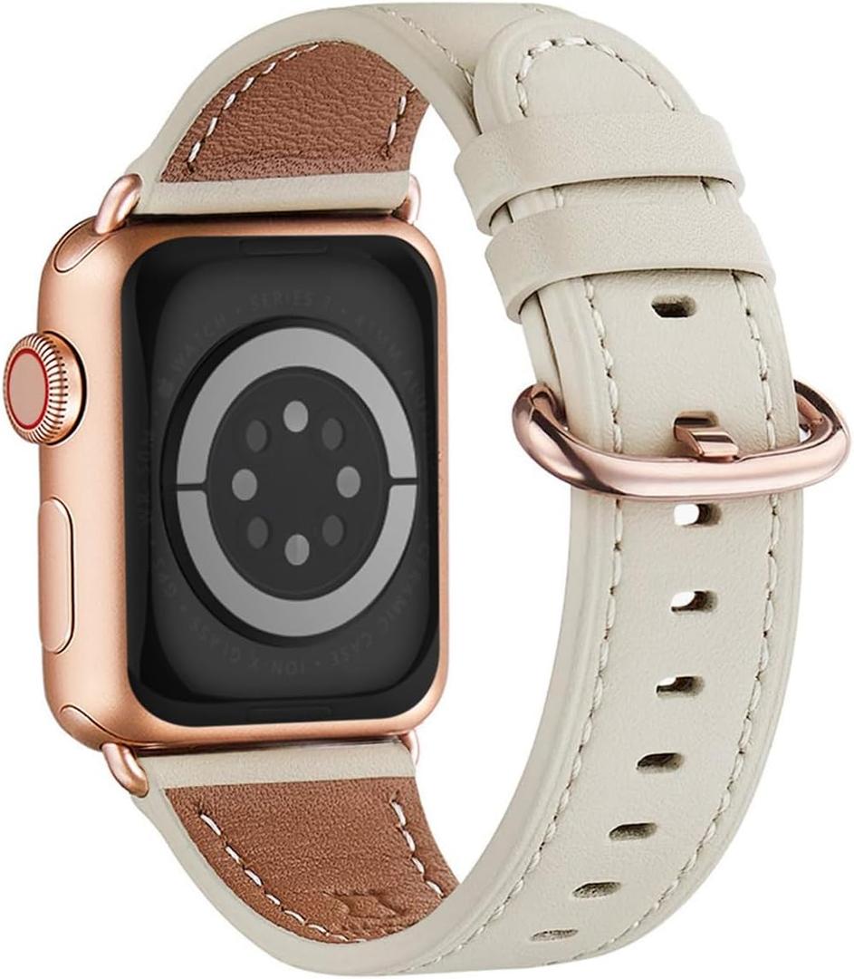 WFEAGL Compatible with Apple Watch Band 42mm(Series 3 2 1) 44mm 45mm 46mm 49mm Women, Top Grain Genuine Leather Band for iWatch Ultra SE 3 2 1 & Series 11 10 9 8 7 6 5 4 3 2 1