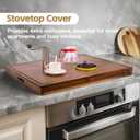 DAOYOUSKY 30x22 Acacia Noodle Board Stove Cover Wood with Handles, Wooden Stovetop Cover Cutting Board with Juice Groove for Gas Stove and Electric Stove Top, kitchen sink cover for counter space
