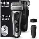 Braun Series 8 Electric Razor for Men, with 4+1 Shaving Elements & Precision Long Hair Trimmer, Close & Gentle Even on Dense Beards, Wet & Dry Electric Razor with 60min Runtime, 8517s Galvano Silver (5 Piece Set)