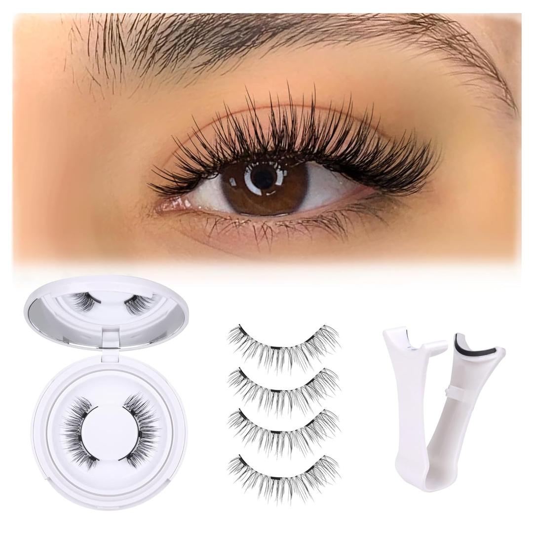 Magnetic Eyelashes Magnetic Lashes with Applicator No Glue or Eyeliner Clear Band Lashes Wispy Magnetic Eyelashes Look Like Lash Extension Natural Lashes by TNFVLONEINS