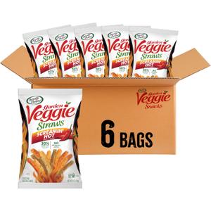Sensible Portions Veggie Straws, Screamin' Hot Flavor, Gluten-Free Chips, 6 Ounce Bag, 6-Pack, BB: 16 May 2026