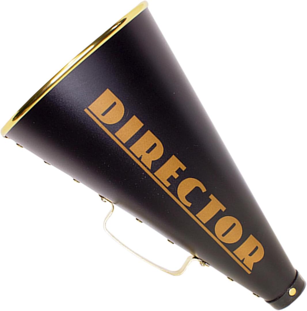 Windy City Novelties Directors Megaphone Prop  13 Black & Gold Movie Night Party Decor, Hollywood Theme, Photo Booth Prop, Cosplay & Theater Accessory