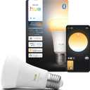 Philips Hue Smart LED A19 Bulb, White Ambiance, E26 Base, 9.5W, Full Spectrum Light 1000K-20000K, 1100 Lumens, Dimmable, Compatible with Alexa, Google Assistant, and Apple Home, 1 Pack