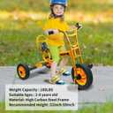 Kids Tricycle for Ages 3+, Preschool Daycare Playground Kids Balance Bike, Home Toddler Trike with Bell and Rubber Wheels, Boys and Girls Indoor/Outdoor Play Equipment
