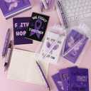 24 Sets Domestic Violence Awareness Pens Purple Ribbon Pens Bulk Cancer Awareness Notebooks Purple Ribbon Notepads for Breast Pancreatic Cancer Alzheimers Lupus Animal Abuse Event Party Supplies