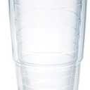 Tervis Clear & Colorful Lidded Made in USA Double Walled Insulated Tumbler Travel Cup Keeps Drinks Cold & Hot, 24oz, Yellow Lid