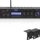 Pyle 5 Channel Rack Mount Bluetooth Amplifier Receiver - Home Theater Amp, Speaker Amplifier, Bluetooth Wireless Streaming, MP3/USB/SD/AUX/FM Radio, 200Watt, w/Digital ID3 LCD Display from - PDA7BU.5