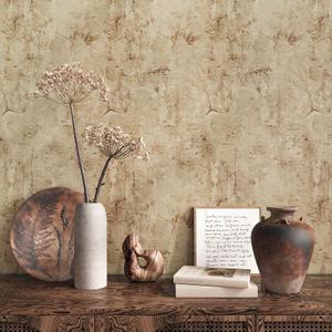 VEELIKE Aged Tan Concrete Wallpaper Peel and Stick Distressed Beige Limewash Wallpaper for Bedroom Bathroom Renters 24''x118'' Removable Self Adhesive Concrete Contact Paper for Countertop Accent Wall