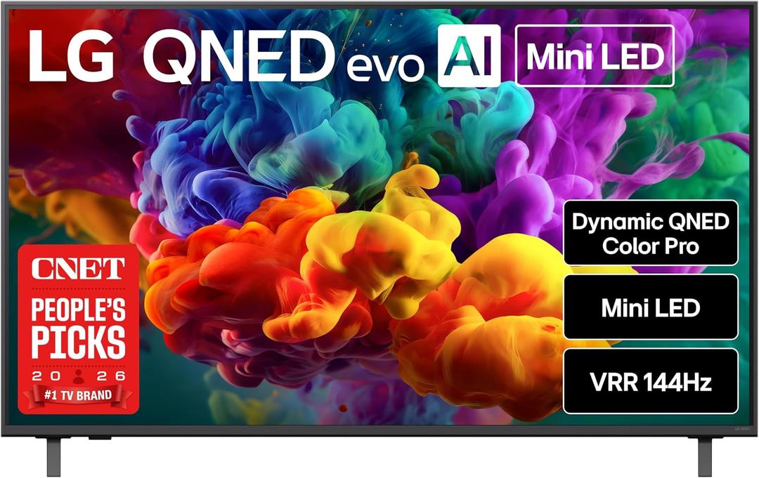 LG 55 inch Class LG QNED evo AI QNED84B Mini LED 4K Smart TV 2026
Dynamic QNED Color Pro, Mini LED, VRR 144Hz