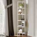 6 Tier Corner Shelf, 66.5'' Tall Standing Shelf, Narrow Display Shelf Stand, Modern Corner Bookshelf, Plant Stand, Corner Bookcase for Living Room, Bedroom, Bathroom, White LCS502W