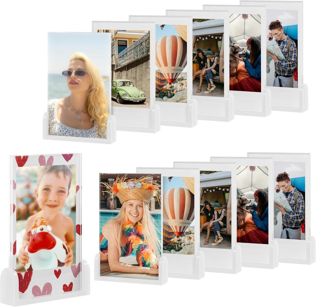 Polaroid Frame for Photos, Instax Mini Frames, 2x3 Picture Frames for Polaroid Fujifilm Instax Mini Film, Small Wallet Size Picture Frame, Baby Photo Frame (Pack of 12)
