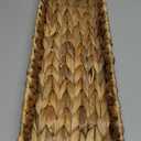 Bathroom Vanity Tray, 16.7 Inch Water Hyacinth Toilet Tank Baskets, Long Wicker Counter Tray for Paper Hand Towel, Bathroom Counter Organizer for Decor Coffee Table (16.7" x 6" x 2")