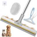 Pet Hair Remover for Carpet, 54 Inch Adjustable Long Handle Carpet Rake for Pet Hair Removal, 3 Piece Dog Hair Carpet Rake and Carpet Scraper Tool for Rugs, Couch, Stairs, Furniture