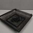 Ground and Hanging Bird Feeder Tray - Can Mount on Patio Handrail - Sturdy Black Metal Mesh Tray - for Wild Bird Seed Feeding - Complete with Re-usable Nylon Ties