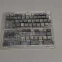 XVX PBT Keycaps - Side Printed Keycaps 60 65 75 100 Percent, Double Shot Shine Through Custom Key caps, Gradient Gray 136 Keys Set, OEM Profile, Minimalist Style for Cherry Gateron MX Switche Keyboard