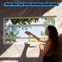 360-Degree Rotating Window Tempered Glass Casement Window with Metal Frame, Easy-Cleaning Ventilation Design for Home, Bathroom, Basement, Garage & Office (White, 24 * 24in)