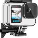 BO&DQQ Protective Waterproof Case Compatible for Go Pro Hero 13 12 11 10 9 Black, 60M/196FT Underwater Diving Housing Shell Accessories Kit