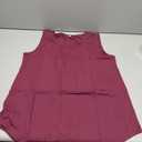 2025 Women's Summer Tank Tops Dressy Casual Sleeveless Holiday Shirts Loose Fit Pleated Front Plus Size Tunic Blouses Size M