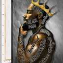 Framed Large 24" x 36" African American Canvas Wall Art Decor Black Man King Men Posters Prints Artwork Pictures Paintings for Living Room Bedroom hallway Office Men's Room Decoration Ready to Hang(King, 24"Wx36"H Framed)