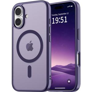 vnnink for iPhone 16 Plus Case Dark Purple | Compatible with Magsafe,Military Grade Drop Protection,Magnetic Matte Translucent Shockproof Phone Cover
