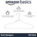 Amazon Basics Space Saving Slim Velvet Non-Slip Suit Clothes Hangers, Sturdy Construction, Closet Organizer, Pack of 50, Blush Pink/Rose Gold