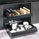 ZGO Pull Out Cabinet Organizer, Expandable(11.5"-19.6") Drawer Organizer, Pot and Pan Organizer for Under Cabinet, Pantry Kitchen Organizers and Storage Pan Organizer Storage Drawers(Black, 1PC)