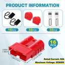 16 Pcs 50A Battery Quick Connect/Disconnect Plug Kit, Compatible with 6-12AWG Battery Cables, 12-36V Universal Connector for Car, Winch, Trailer