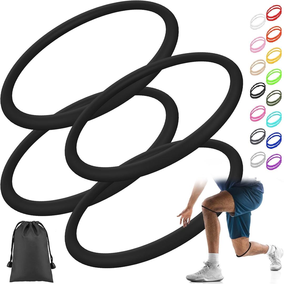 Silicone Patella Knee Band for Basketball Patella Tendon Support Knee Pain Running Tendon Brace Support Strap(4,Black,L)