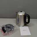 Electric Stainless Steel Kettle for Tea and Coffee, BPA-Free, Fast Boiling, Auto Shut-Off, 1 Liter, 1500W, Black and Silver