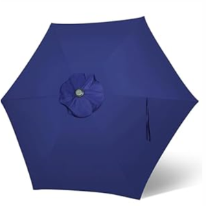 Blissun 7.5ft Patio Umbrella Replacement Canopy, Market Umbrella Cover, Outdoor Table Umbrella Canopy for 6 Ribs (Navy Blue)