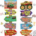 20 Pcs Truck Party Sign Decorations Welcome to Truck Party Supplies for Boys Car Theme Birthday Decor Wall Door Porch Yard Sign Photo Booth Props