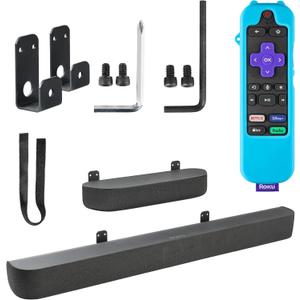 Wall Mount Bracket for Roku Streambar,Roku Smart Soundbar, Sturdy Soundbar Holder for Roku, with Silicone Remote CoverNot for Streambar SE