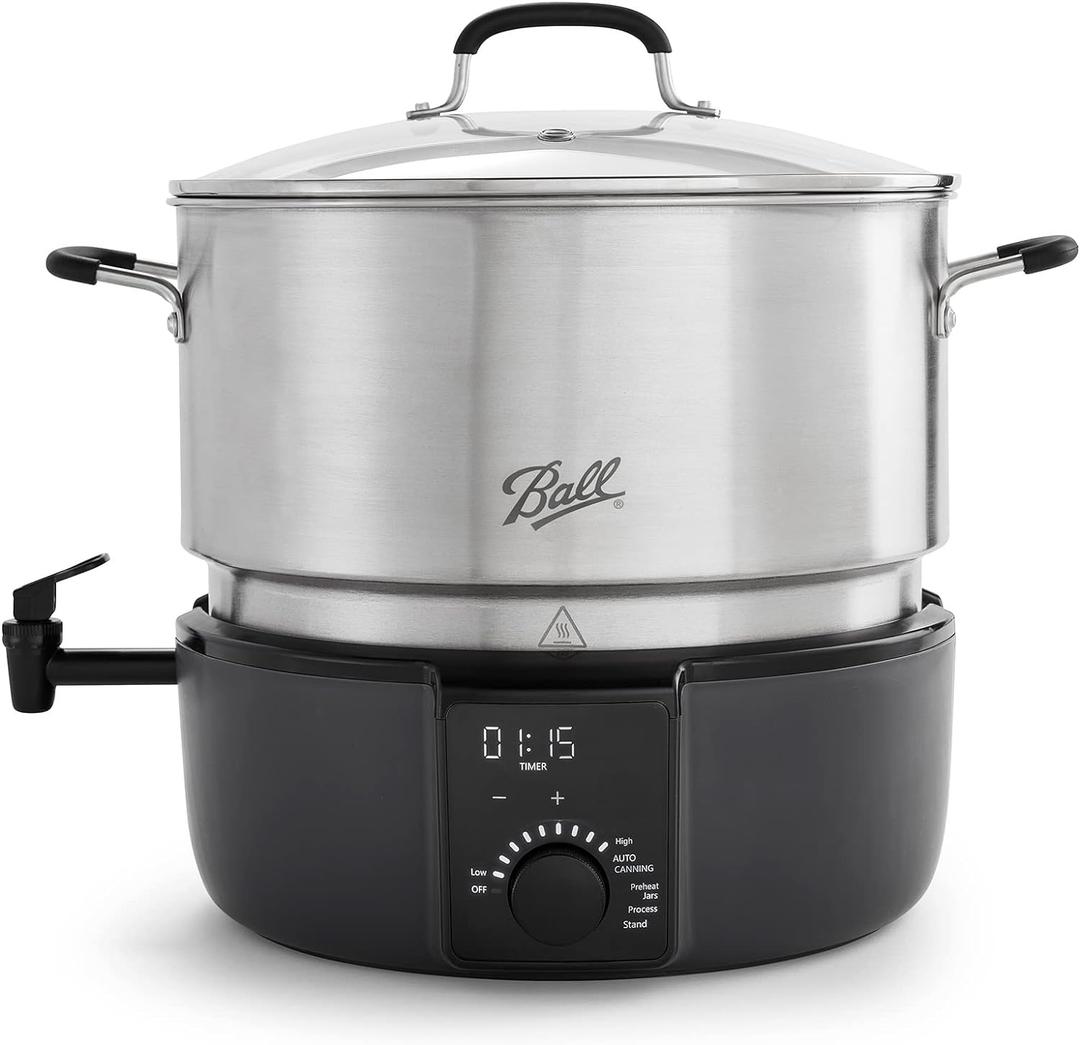 Ball EasyCanner Electric Water Bath Canner, 21-Quart Capacity, Automated Heating, Multicooker & Steamer Functionality