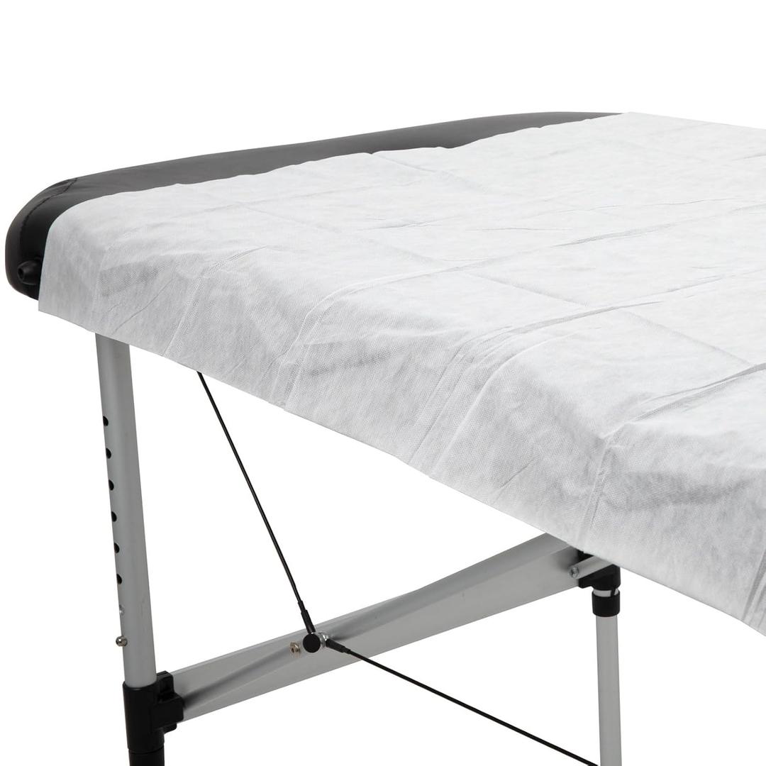 ForPro Premium Disposable Massage Table Sheets, 100 Pcs Non-Woven Fabric, 100% Breathable, Soft, Hygienic, 31" x 71", White