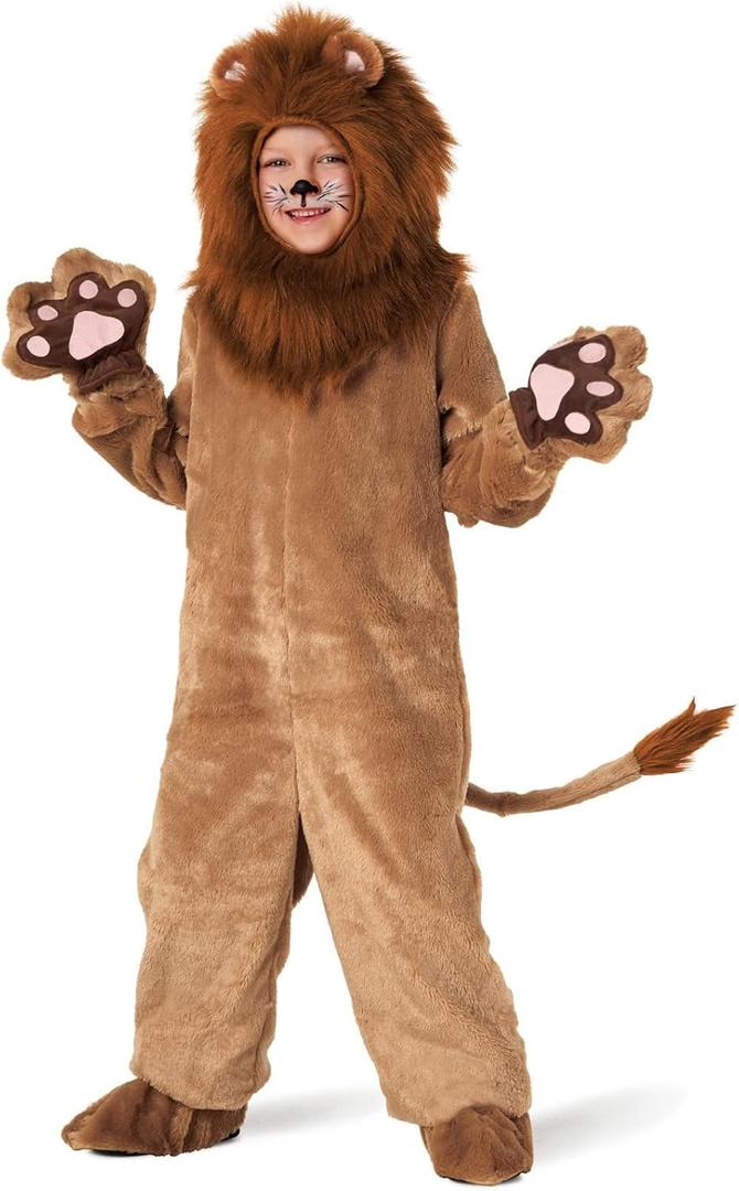 Morph Deluxe Lion Costume Kids Lion Mane Costume Halloween Costumes For Boys, Girls and Toddlers (10-12 Years)