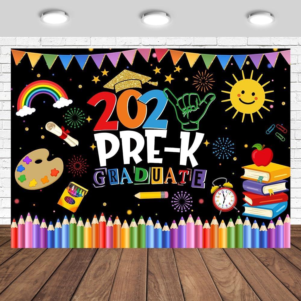 2026 Prek Graduate Backdrop 7x5ft Kindergarten Graduation Class of 2026 Congrats Grad Decorations Kids Child Graduation Photography Background Prek Graduate Party Banner Photo Studio Props