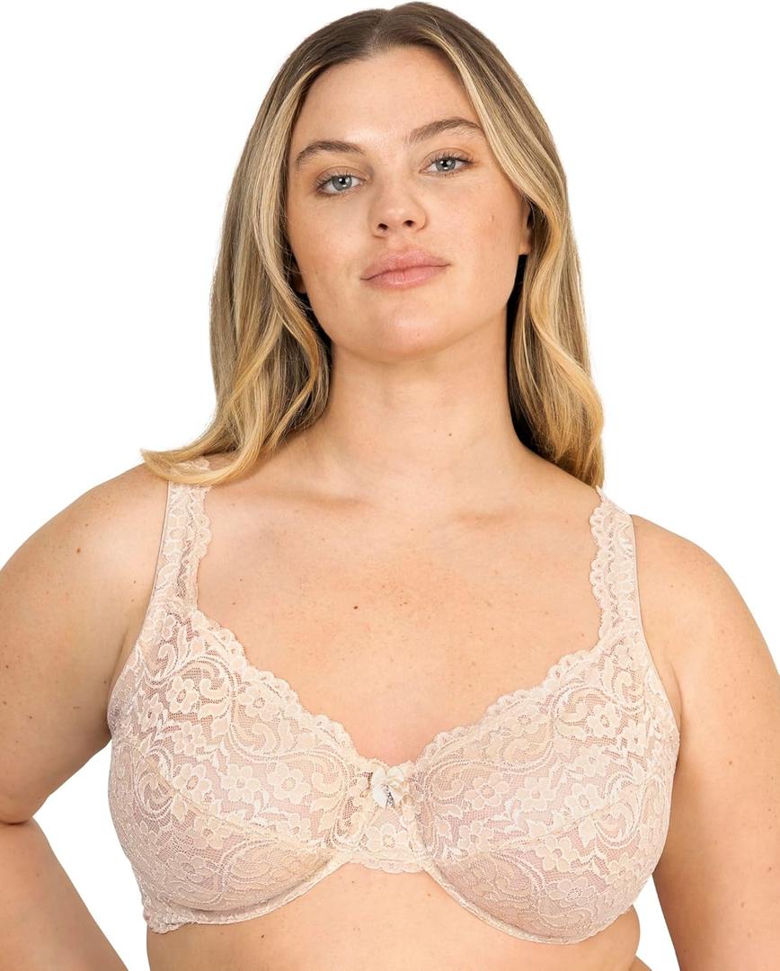 Smart & Sexy Women's Signature Lace Unlined Underwire Bra with Added Support (40DD, In the Buff)