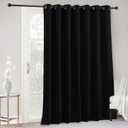 RYB HOME Extra Wide Curtains Blackout - 100% Privacy Backdrop Curtains & Drapes for Sliding Glass Door Bedroom Large Window Decor Shared Office Partition Screen, W 100 x L 84, Black