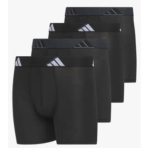 adidas Youth Microfiber Boxer Brief (Multipack) Athletic Underwear for Kids Boys Size L, Black