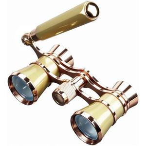 BLACKICE Theater Binoculars, Opera Glasses for Women, 3X25 Mini Binocular Compact with Adjustable Handle for Adults Kids in Concert Theater Opera (Golden with Handle)