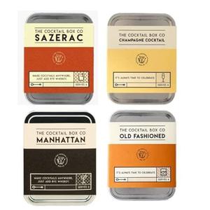 The Cocktail Box Co Old Fashioned, Champagne, Manhattan, Sazerac Cocktail Kit - Make Premium Hand Crafted Cocktails Gifts for Him or Her - 4 Kits