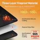 Heat Resistant Mats for Countertop and Grill Table, Fireproof Grill Mats for Outdoor Grill, Portable Charcoal Grill, Gas Grill, Pizza Oven Compatible with Blackstone, Ninja 24x31x0.02in, Black
