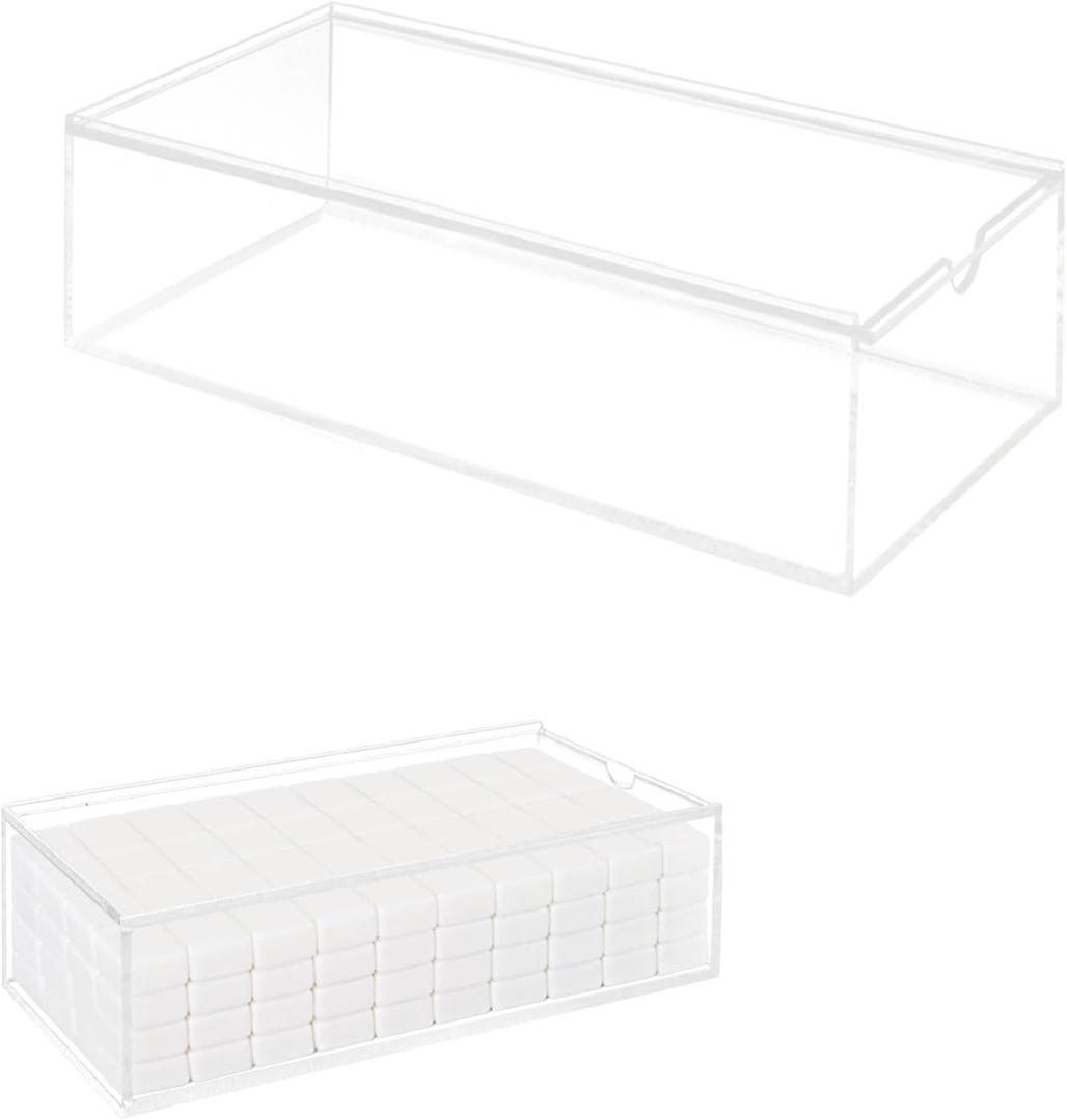 Acrylic Mahjong Case for American Mahjong Tiles, Clear Mahjong Storage Box Holds Up to 160 Tiles, Transparent Acrylic Mahjong Organizer with Sliding Lid, 9.1 x 4.9 x 2.3 Inch, Tiles Not Included