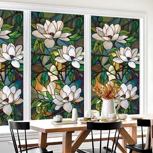Window Privacy Film Frosted Glass Window Sticker Window Film Static Glass Cling Tint Non-Adhesive for Home Door Decorative Frosting Cover 17.5 X 78.7 inch